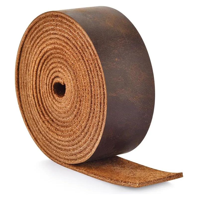 Couro genuíno, grão superior, tira de couro de gado estilo vintage, couro de cavalo louco, faça você mesmo artesanal, 1,8 mm de espessura, cera oleosa L - Image 1