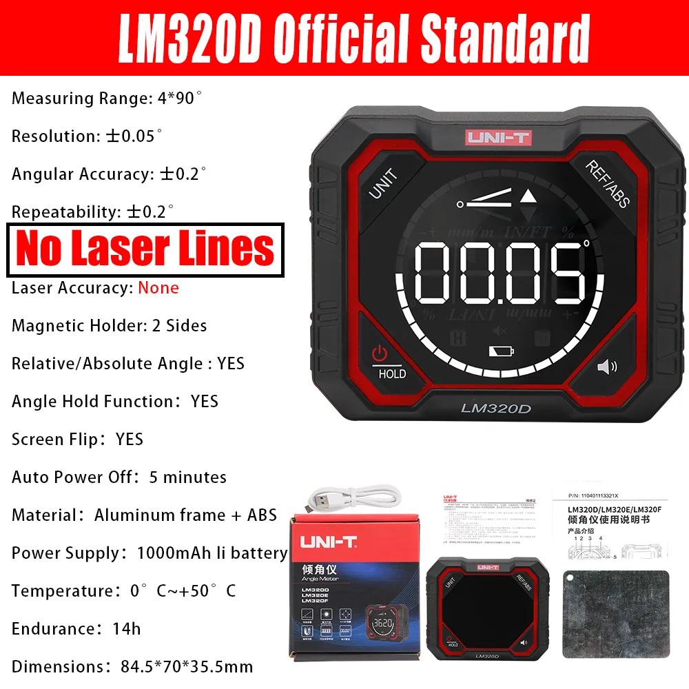 UNI-T LM320D LM320E LM320F Laser Inclinômetro Digital Angel Meter com Medição de Ângulo Relativo Absoluto Inclinômetro Magnético - Image 1