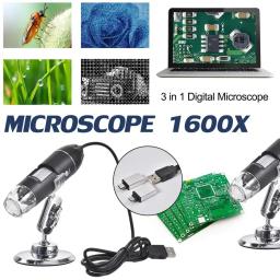 Ajustável 1600x 2mp 1080p 8 led microscópio digital tipo-c/micro usb lupa eletrônico estéreo usb endoscópio para telefone pc - Image 4