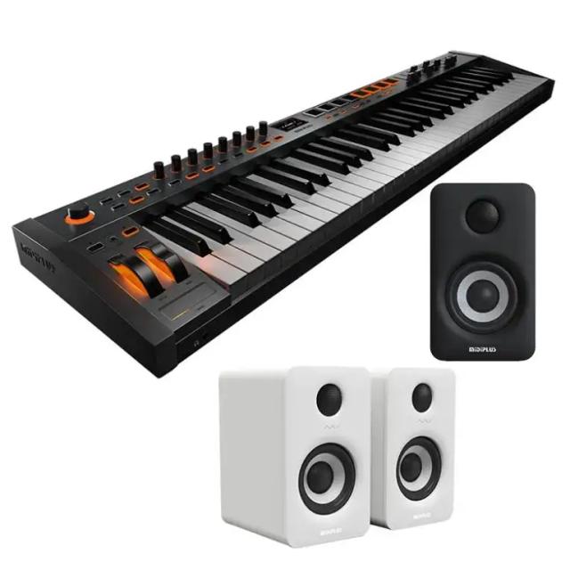 Mididplus Teclado Controlador MIDI USB Portátil 88 Teclas Semi-Pesadas
