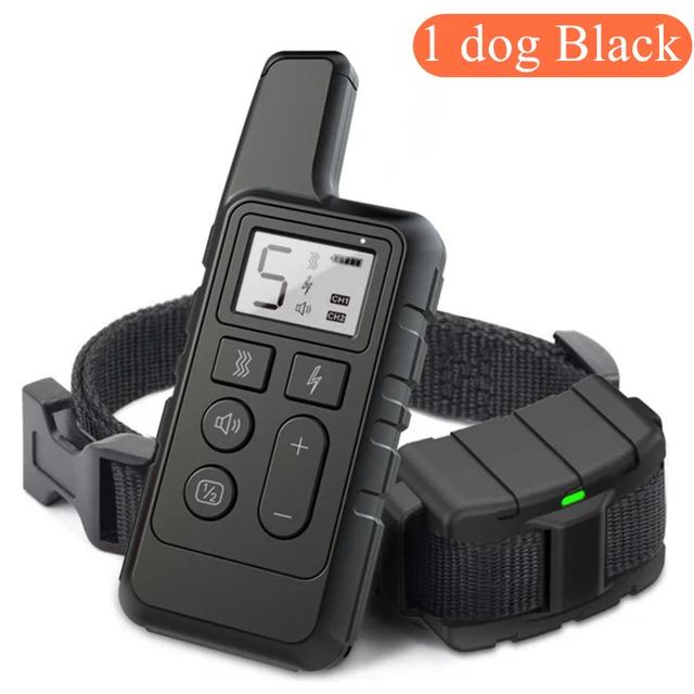 Coleira elétrica para treinamento de cães, 500m, à prova d'água, controle remoto, recarregável, coleira para cães com som de vibração de choque