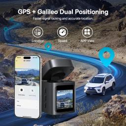 Baseus 3k traço cam vd1 frente e traseira cam hd embutido gps galileo supercapacitor carro dvr câmera gravador suporte 24h estacionamento - Image 6