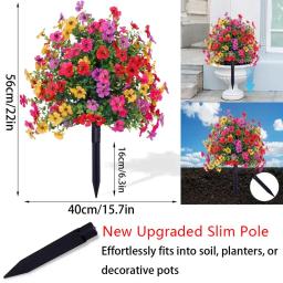 Flores Artificiais para Decoração de Jardim Interno e Externo, Margaridas Falsas com Folhas de Eucalipto, Plantas Artificiais para Varanda e Pátio - Image 2