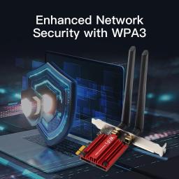 WiFi6E Intel AX210 Bluetooth 5.3 Banda tripla 2.4G/5GHz/6GHz Placa WiFi 802.11AX AX200 PCI Express Adaptador de rede sem fio PC - Image 6