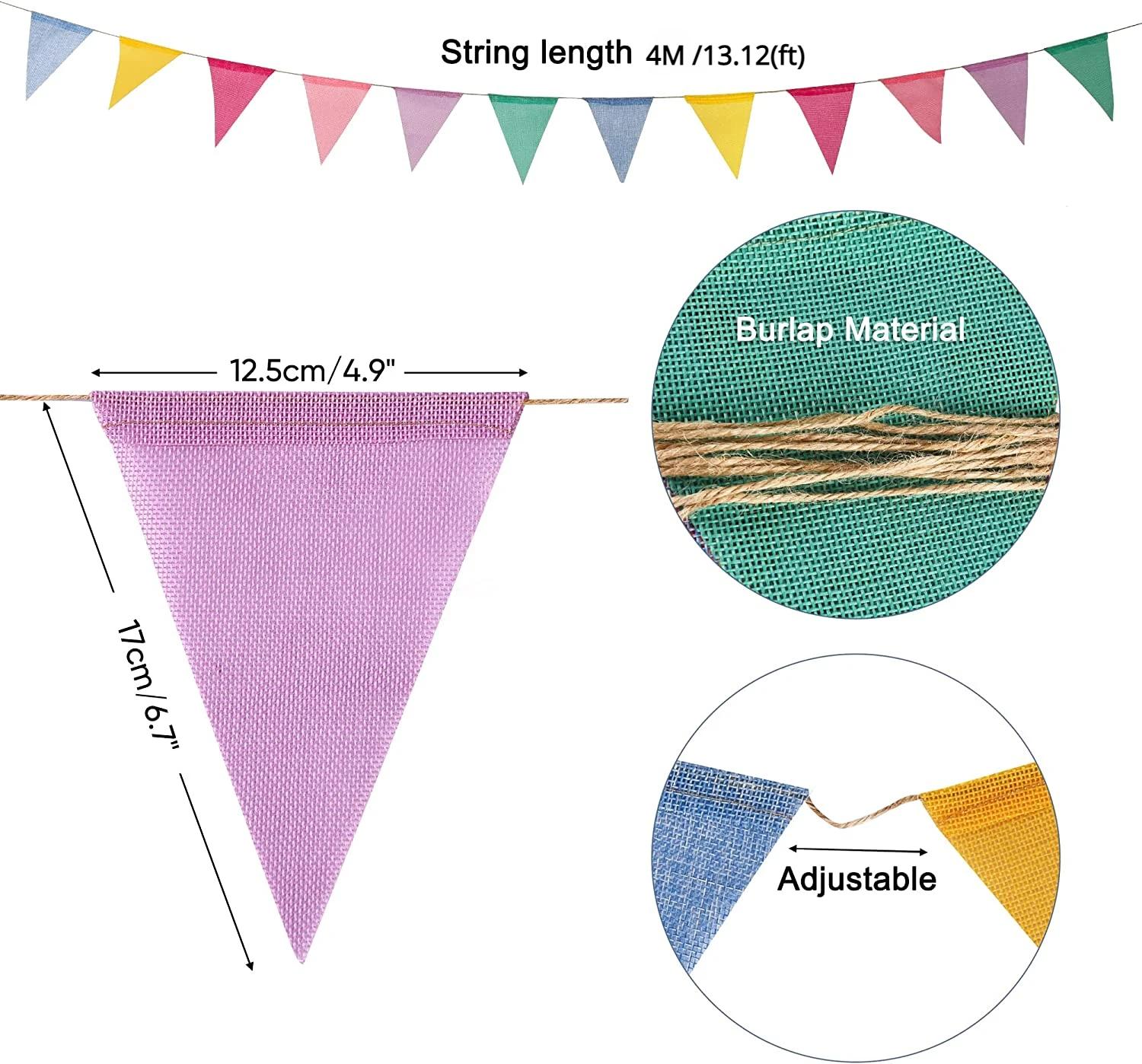 Bandeirinhas Coloridas Arco-Íris de 4M (12-60 Peças) para Decoração Mexicana, Guirlanda de Aniversário Infantil, Banner Escolar - Image 1