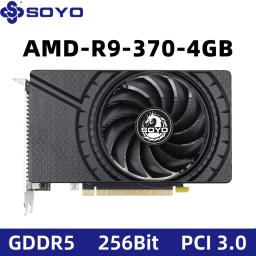Placa Gráfica SOYO AMD Radeon R9 370 4G com Memória de Vídeo GDDR5 256Bit para Jogos PCIE3.0x16 DP DVI para Computador Desktop - Image 1