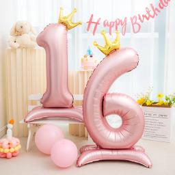 42 polegada coroa decoração rosa folha de alumínio digital balão número para festa de aniversário decoração suprimentos meninas aniversário favor - Image 1
