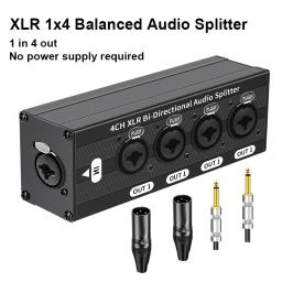 Divisor de áudio balanceado HTA004P-XLR 1X4 1 em 4 saídas XLR Divisor de áudio XLR Caixa divisora de sinal de áudio - Image 4