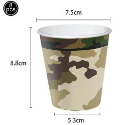 Camo festa decoração pratos de papel copos guardanapos toalha de mesa banner camuflagem utensílios de mesa para menino camo caça - Image 5