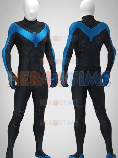 Fantasia Cosplay Nightwing Adulto Spandex Halloween Super-Herói Masculino