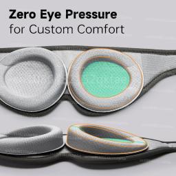 Máscara de olho 3D ajustável para homens e mulheres, ajuda a dormir, 100% apagão, pressão zero, tampa do olho - Image 4