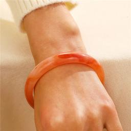 Pulseira de Jade Imitação para Mulheres, Semi-Transparente, Multicolorida, Redonda, Retro, Acrílica, Personalidade, Boudoir, Pulseira de Jade, Jóias da Moda - Image 2