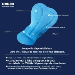Kemaloco calças de ciclismo masculinas, verão e outono, secagem rápida, azul/preto/cinza, almofada de gel, mtb, calças com babador, alta qualidade, respirável, calças compridas - Image 3