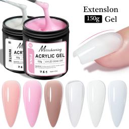 150g transparente extensão do prego gel geléia luz branca rosa acrílico arte do prego uv led gel semi permanente verniz ferramenta de extensão - Image 1