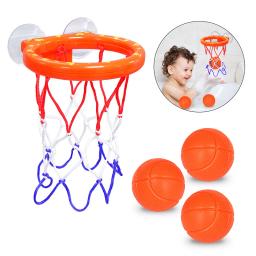 Diversão basquete hoop bolas playset meninos meninas brinquedos de banho banheira 3 bolas conjunto forte ventosa jogo do banheiro para crianças - Image 1
