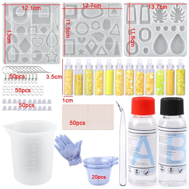 Kit Completo Moldes Silicone Resina Epóxi para Joias e Chaveiros - Artesanato DIY