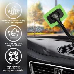 Kit de escova para limpeza de janelas de carro, ferramenta de lavagem para limpeza de para-brisa, limpador de vidro interno com alça longa, acessórios para carro - Image 2