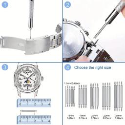 Ferramenta de curiosidade de relógio de metal, abridor de capa traseira, pulseira de substituição, removedor de pinos de ligação, kit de reparo de relojoeiro - Image 6