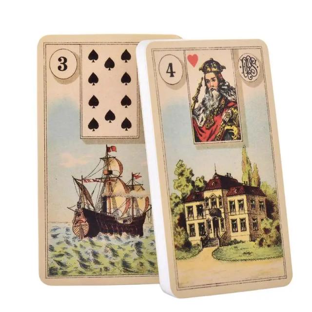 Cartas de Tarô Lenormand Grand Tableau - Ferramenta de Adivinhação 36 Peças