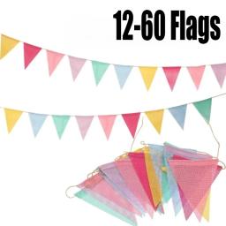 Bandeirinhas Coloridas Arco-Íris de 4M (12-60 Peças) para Decoração Mexicana, Guirlanda de Aniversário Infantil, Banner Escolar - Image 1