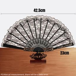 Retro sexy leque de renda verão dança desempenho fotografia foto adereços portátil dobrável mão ventilador decorativo leque dança chinesa - Image 3