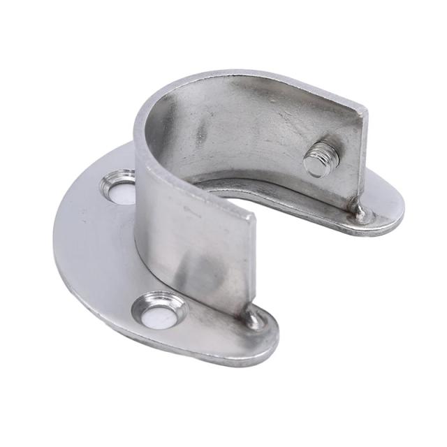 Suporte tubular de aço inoxidável grosso, 2/4 peças, suporte de armazenamento para barra de guarda-roupa, cortina de chuveiro, suporte para poste de armário