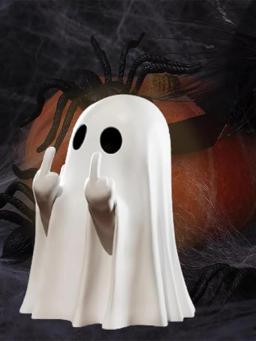 Estátua de Fantasma com Dedo do Meio, 7,5cm, Decoração de Fantasma Aterrorizante, Pequena Estátua de Fantasma para Halloween - Image 3