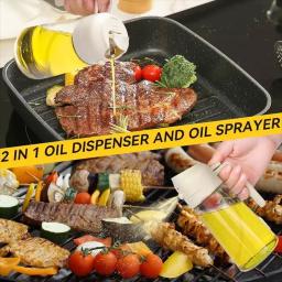 Dispensador de azeite, 15.8oz/470ml, pulverizador de óleo 2 em 1 e vertedor para saladas, fritar, grelhar, ideal para cozinha, garrafa pulverizadora de óleo de vidro - Image 5