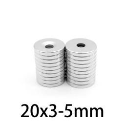 Ímã de Neodímio Redondo NdFeB N35 Super Potente 20x3-5mm, Disco Magnético Permanente Pequeno com Furo de 5mm 20*3-5 - Image 4