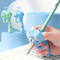 Corretores de aperto de caneta de silicone-aiílio para prática de escrita com porta-lápis de borracha macia, para melhor postura e correção de erros - Image 2