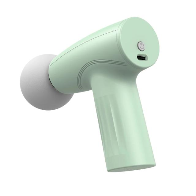 Mini Pistola de Massagem Muscular, Massageador Portátil de Tecido Profundo, Recarregável via Tipo-C.