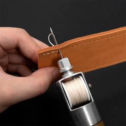 Conjunto de Ferramentas para Costura de Couro, Incluindo Linha Encerada, Agulha de Costura Manual com Cabo de Madeira, Ferramentas para Reparo de Couro para Iniciantes - Image 3