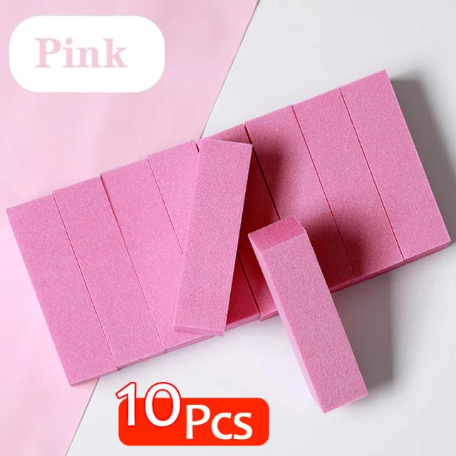 Bloco Lixa Polidor de Unhas Rosa 10 Peças