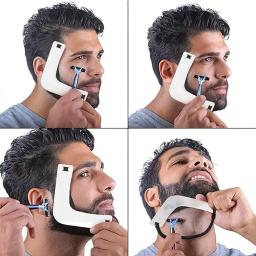 Modelo de barbear de decote, modelador de barba, guia de decote e kit de aparador com estêncil para tosa de cavanhaque e bigode masculino - Image 4