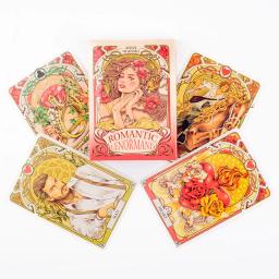 Cartões românticos Lenormand Oracle 37 peças baralho 10.2x7.2cm Inglês Vision Art Nouveau Motivos florais para jogos de tabuleiro de festa - Image 4