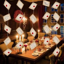 20 pçs flutuante mágico assistente carta de aceitação banner pendurado guirlanda para festa de halloween decoração ornamentos de árvore de natal - Image 4