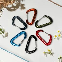 Conjunto de 6 mosquetões de alumínio 7075 de 12KN, com argola em D, mosquetões táticos de alta resistência, clipes, gancho para camping, caminhada, escalada, rede e chaveiro. - Image 5