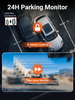 Câmera Veicular Dash Cam 4K UHD com Gravação Frontal e Traseira, Visão Noturna HDR, Wi-Fi Integrado e Modo de Estacionamento - Image 6