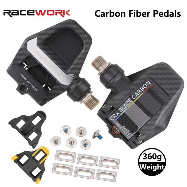 RACEWORK Pedal de Bicicleta de Estrada em Carbono Super Leve Autolock 1 Par