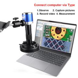 Microscópio de solda com lente zoom 1-150X HD 4K 48MP 1080P Câmera industrial Tipo C HDMI Vídeo Microscópio digital para eletrônicos - Image 5