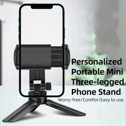 Tripé portátil mini tripé de mesa adequado para iphone samsung ajuste multi-ângulo smartphone suporte estabilizador de câmera ao vivo - Image 2