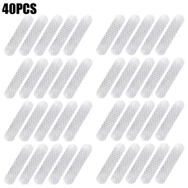 10/40/80 pçs noite tira reflexiva adesivos de advertência à prova dwaterproof água alta visibilidade fita refletor para carro motocicleta capacete bicicleta