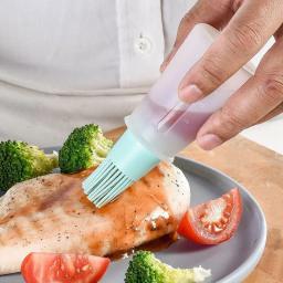Dispensador de óleo de cozimento de cozinha de grau alimentício resistente ao calor de silicone com escova pequena ferramentas de cozimento de cozinha - Image 2