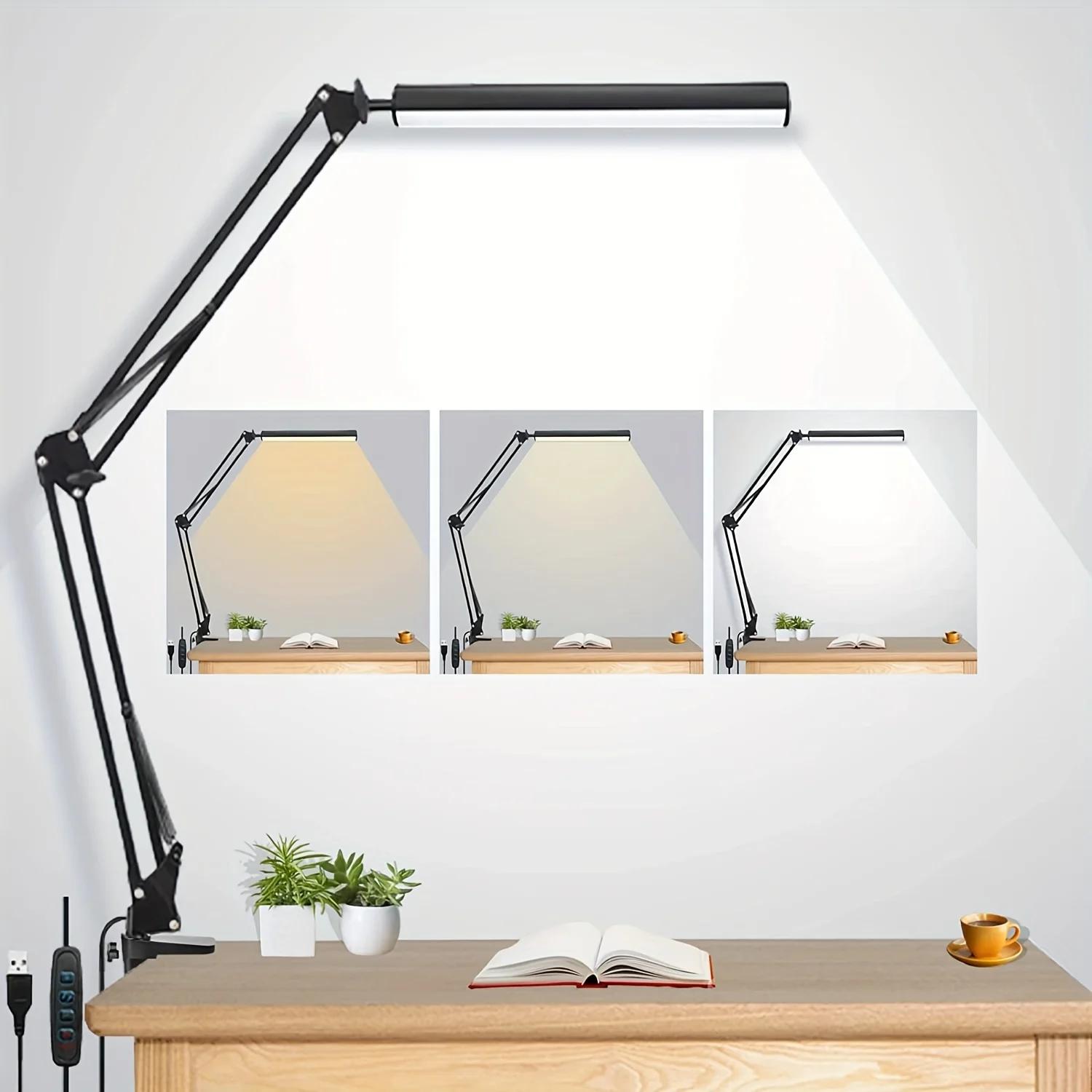 Luminária de Mesa LED Ajustável 10 Níveis de Brilho e 3 Modos de Cor