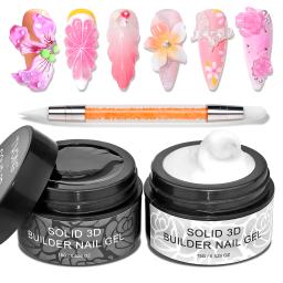 Twoing 15g transparente e branco antiaderente gel de extensão de mão 3d moldar escultura arte do prego gel duro sólido para unhas falsas - Image 1
