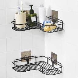 Suporte triangular de aço inoxidável, prateleira montada na parede, shampoo, chuveiro, rack de armazenamento, cozinha, banheiro, organizador - Image 4