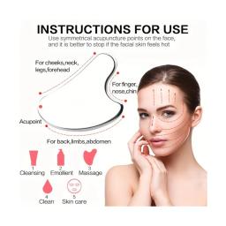 Conjunto de ferramentas de limpeza facial de 1/3 peças, ferramenta de raspagem em forma de coração de aço inoxidável, rolo de gelo, escova facial de silicone. - Image 5