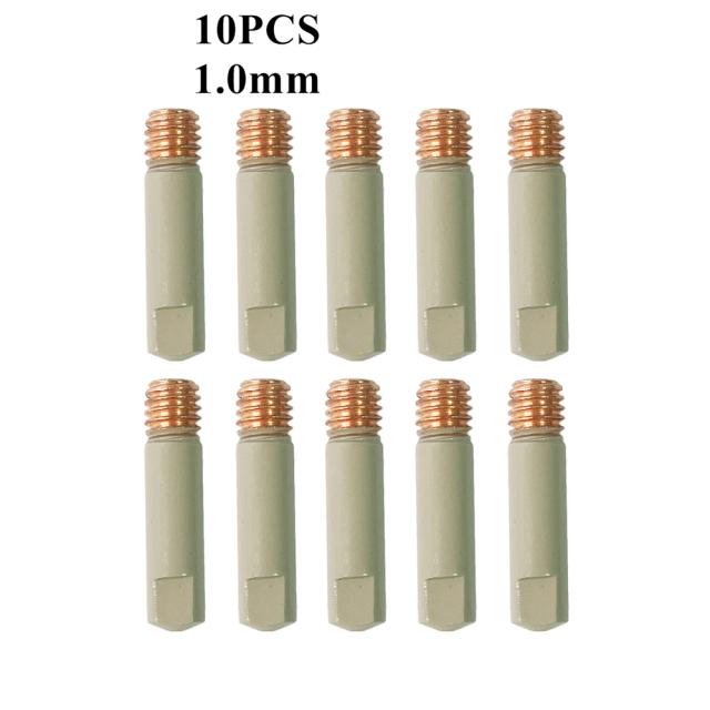 5 Peças, Pontas de Contato para Soldagem MB-15AK/14AK com Revestimento Protetor, Bico de Gás M6 de 25mm, Ponta de 0.8mm-1.2mm, Peças para Tocha de Soldagem MIG