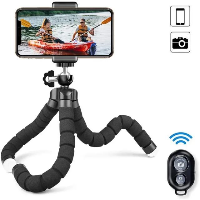 Mini Tripé Universal Octopus com Suporte para Celular Webcam Fotografia