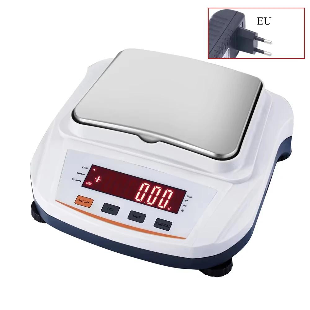 Balança digital de precisão, 5kg, 0.01g, laboratório, balança eletrônica, tela retroiluminada, joias, balança de cozinha, 100-240v - Image 1